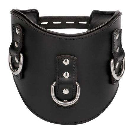 Heavy Duty Black Leather Padded Posture Collar