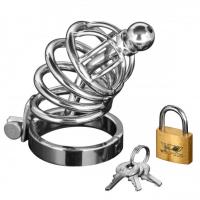 Asylum 4 Ring Locking Chastity Cage EN